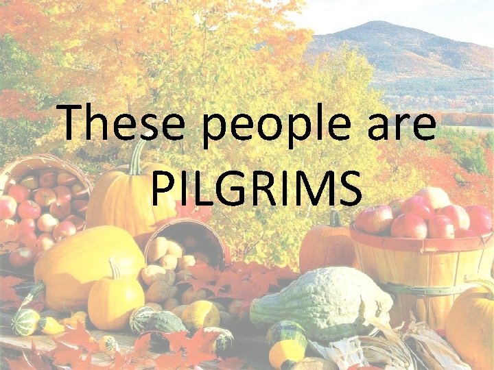 These people are PILGRIMS 