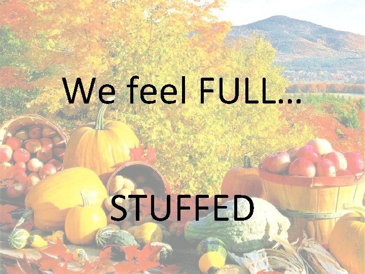 We feel FULL… STUFFED 