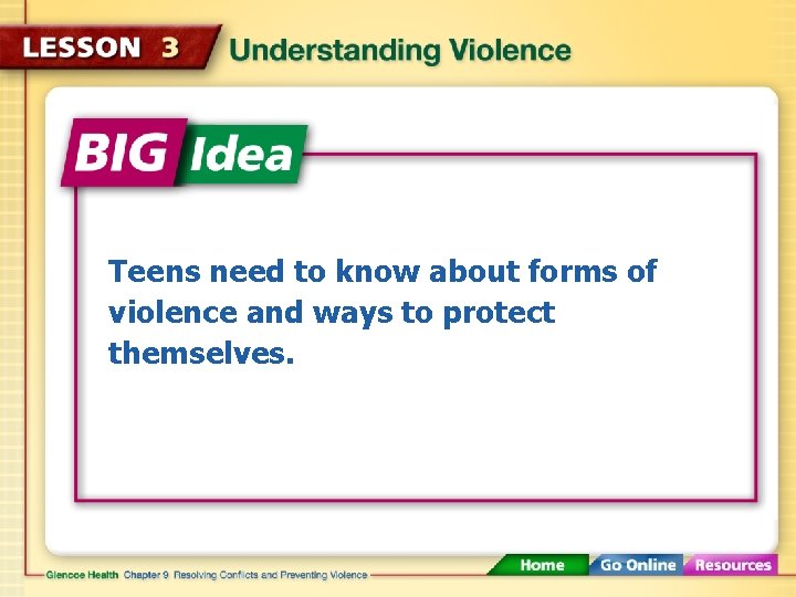 Teens need to know about forms of violence and ways to protect themselves. 