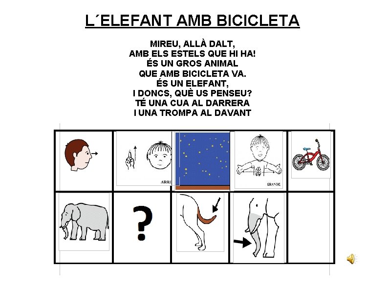 L´ELEFANT AMB BICICLETA MIREU, ALLÀ DALT, AMB ELS ESTELS QUE HI HA! ÉS UN