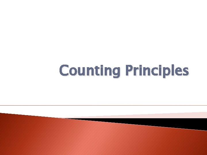 Counting Principles 