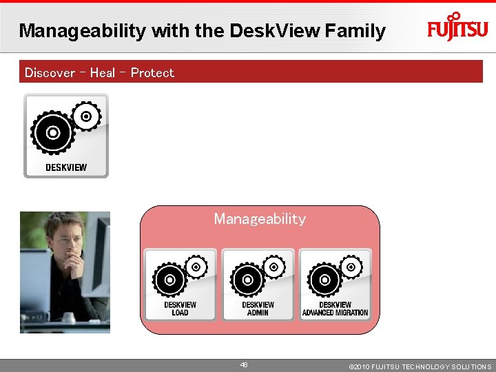 Manageability with the Desk. View Family Discover – Heal – Protect Manageability 48 © Manageability with the Desk. View Family Discover – Heal – Protect Manageability 48 ©