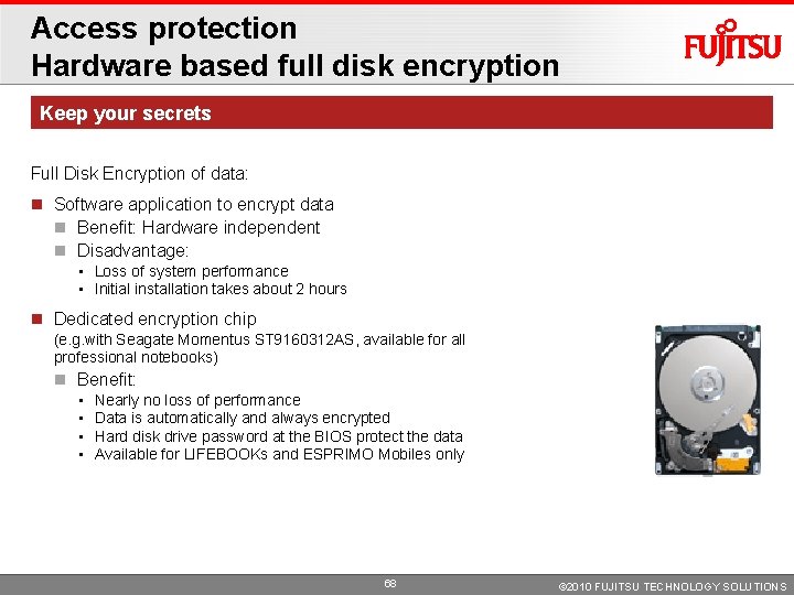 Access protection Hardware based full disk encryption Keep your secrets Full Disk Encryption of Access protection Hardware based full disk encryption Keep your secrets Full Disk Encryption of