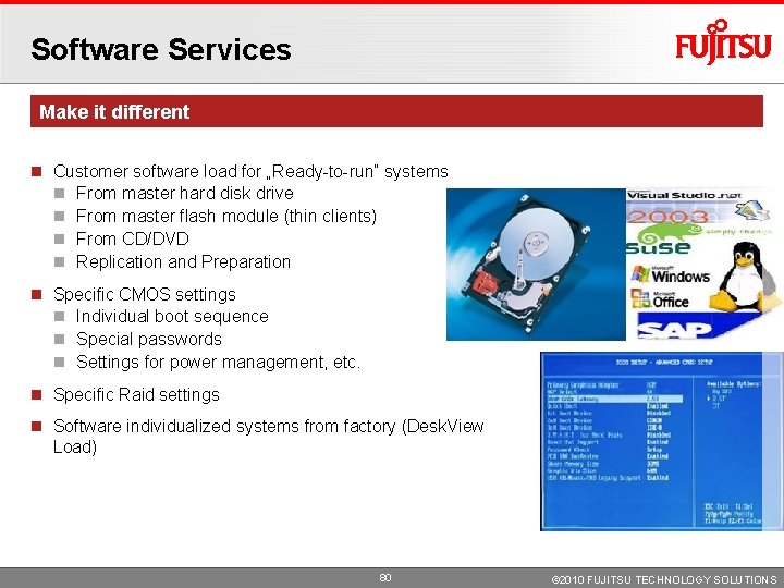 Software Services Make it different Customer software load for „Ready-to-run“ systems From master hard Software Services Make it different Customer software load for „Ready-to-run“ systems From master hard