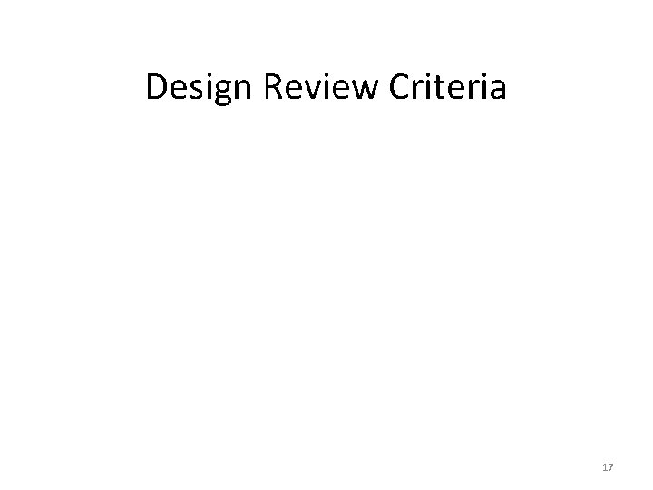 Design Review Criteria 17 