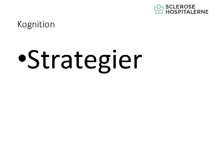 Kognition • Strategier 