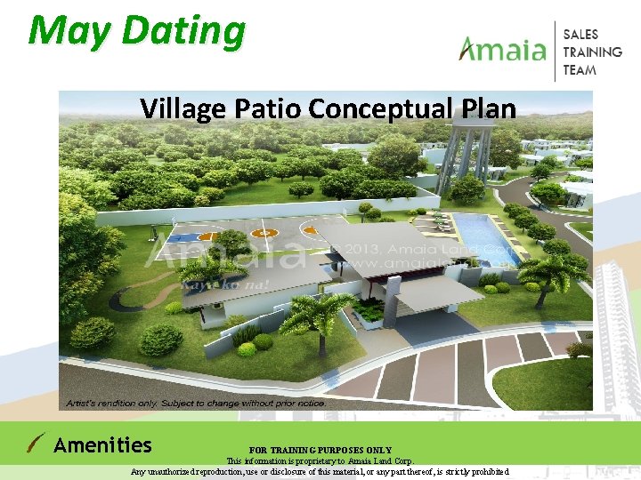 May Dating Village Patio Conceptual Plan Amenities FOR TRAINING PURPOSES ONLY This information is May Dating Village Patio Conceptual Plan Amenities FOR TRAINING PURPOSES ONLY This information is