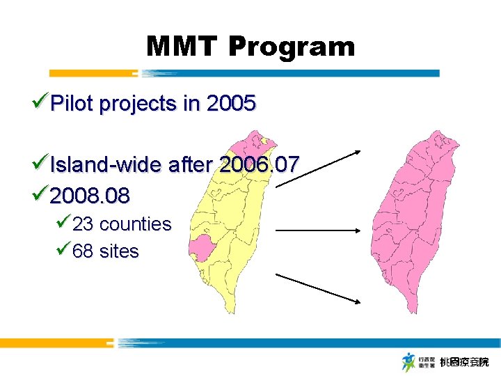 MMT Program üPilot projects in 2005 üIsland-wide after 2006. 07 ü 2008. 08 ü