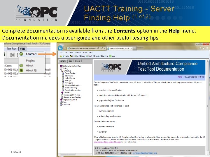 Unified Architecture Training Compliance Test Tool UACTT Introduction