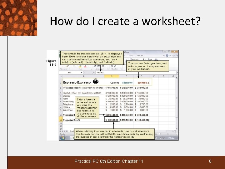 How do I create a worksheet? Practical PC 6 th Edition Chapter 11 6