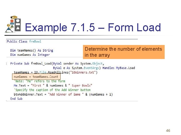 Example 7. 1. 5 – Form Load Determine the number of elements in the