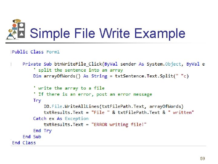 Simple File Write Example 59 
