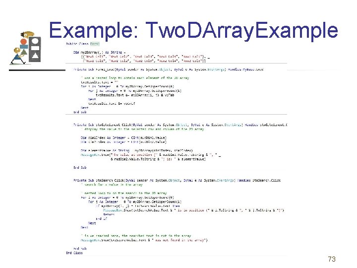 Example: Two. DArray. Example 73 