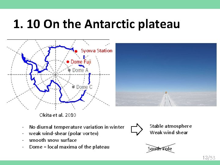 1. 10 On the Antarctic plateau Syowa Station Okita et al. 2010 - No