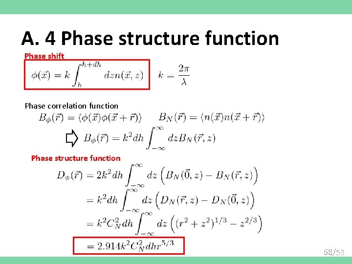 A. 4 Phase structure function Phase shift Phase correlation function Phase structure function 58/53