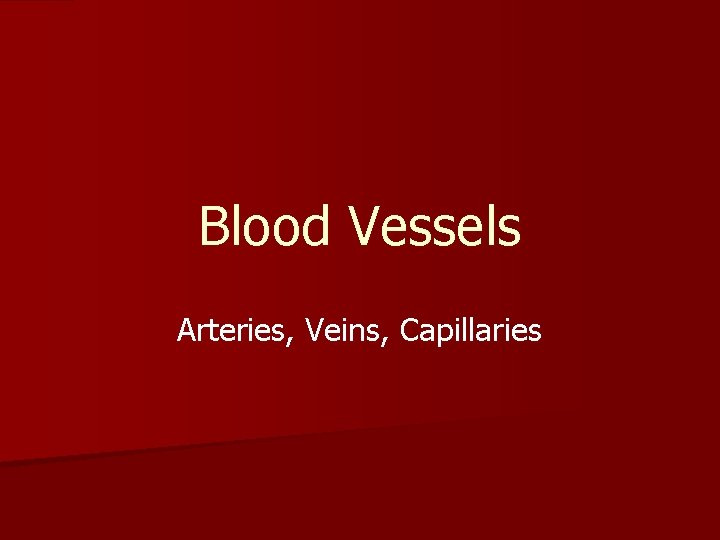 Blood Vessels Arteries, Veins, Capillaries 