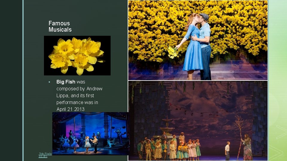 z Famous Musicals § Big Fish was composed by Andrew Lippa, and its first