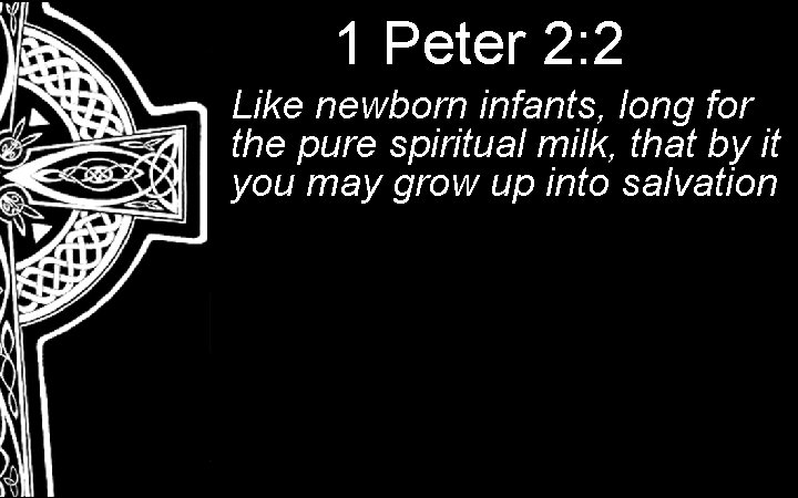 1 Peter 2: 2 Like newborn infants, long for the pure spiritual milk, that 1 Peter 2: 2 Like newborn infants, long for the pure spiritual milk, that