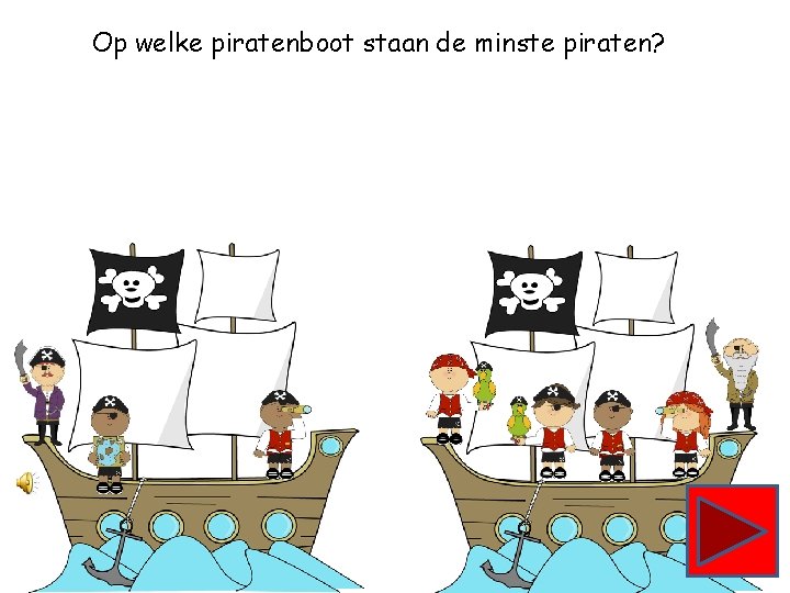 Op welke piratenboot staan de minste piraten? 