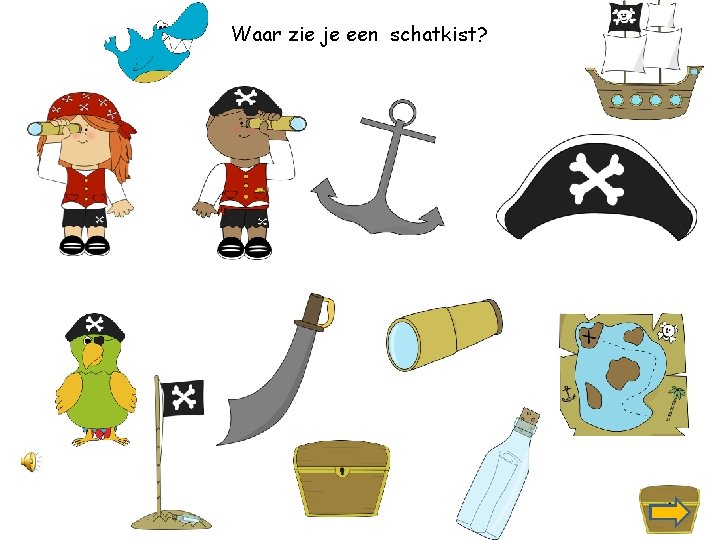 Waar zie je een schatkist? 