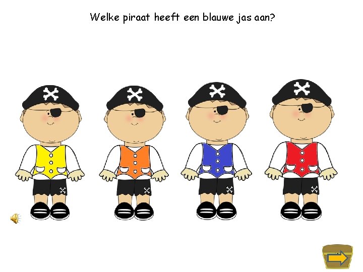 Welke piraat heeft een blauwe jas aan? 