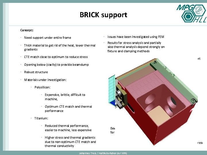 BRICK support Concept: • Need support under entire frame • Issues have been investigated