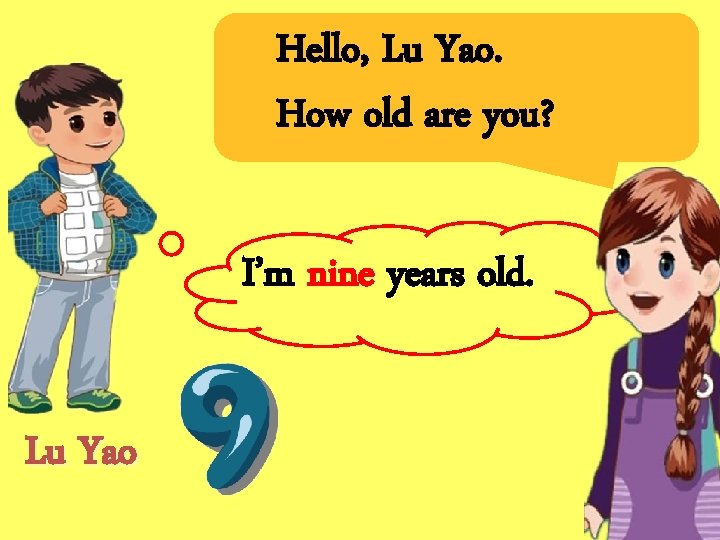 Hello, Lu Yao. How old are you? I’m nine years old. Lu Yao 