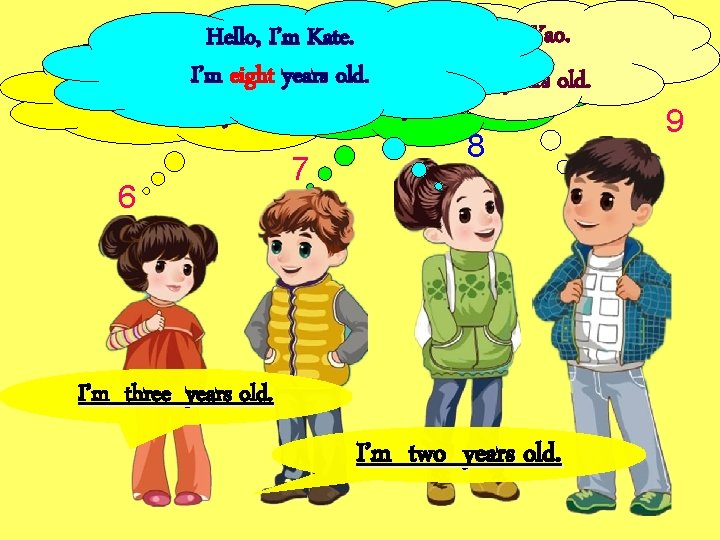 6 Hi, I’m Lu Yao. Hello, I’m Kate. Hi, I’m Tom. I’m Hello, I’meight