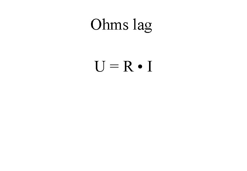 Ohms lag U=R • I 