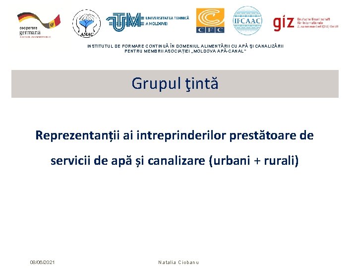 INSTITUTUL DE FORMARE CONTINUĂ ÎN DOMENIUL ALIMENTĂRII CU APĂ ŞI CANALIZĂRII PENTRU MEMBRII ASOCIAȚIEI