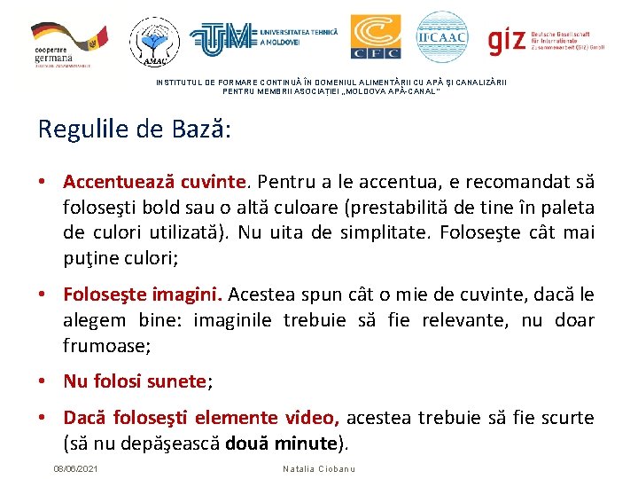 INSTITUTUL DE FORMARE CONTINUĂ ÎN DOMENIUL ALIMENTĂRII CU APĂ ŞI CANALIZĂRII PENTRU MEMBRII ASOCIAȚIEI