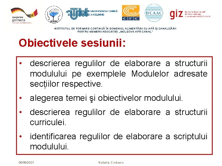 INSTITUTUL DE FORMARE CONTINUĂ ÎN DOMENIUL ALIMENTĂRII CU APĂ ŞI CANALIZĂRII PENTRU MEMBRII ASOCIAȚIEI