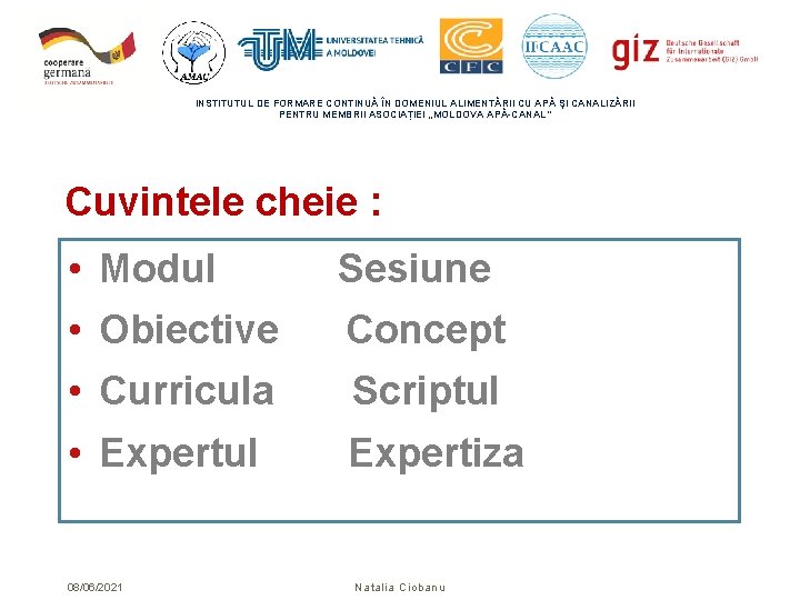 INSTITUTUL DE FORMARE CONTINUĂ ÎN DOMENIUL ALIMENTĂRII CU APĂ ŞI CANALIZĂRII PENTRU MEMBRII ASOCIAȚIEI