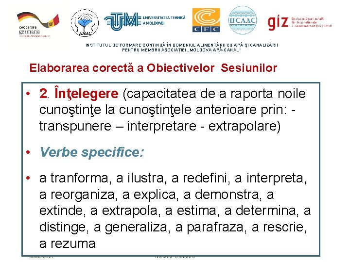 INSTITUTUL DE FORMARE CONTINUĂ ÎN DOMENIUL ALIMENTĂRII CU APĂ ŞI CANALIZĂRII PENTRU MEMBRII ASOCIAȚIEI