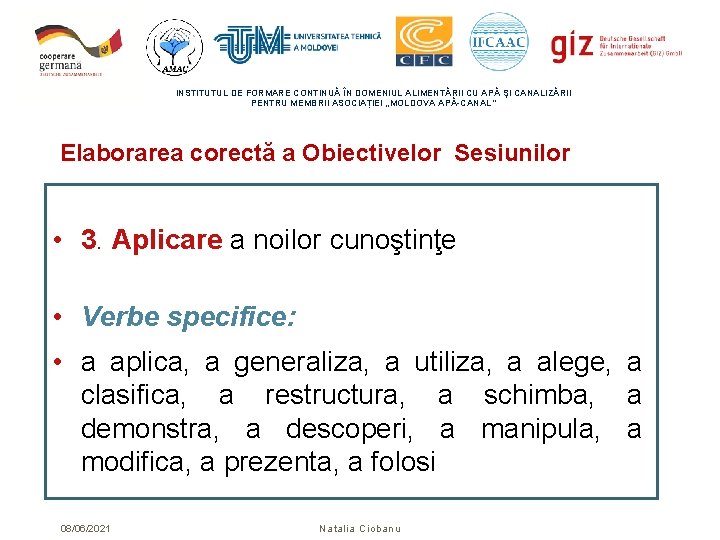 INSTITUTUL DE FORMARE CONTINUĂ ÎN DOMENIUL ALIMENTĂRII CU APĂ ŞI CANALIZĂRII PENTRU MEMBRII ASOCIAȚIEI