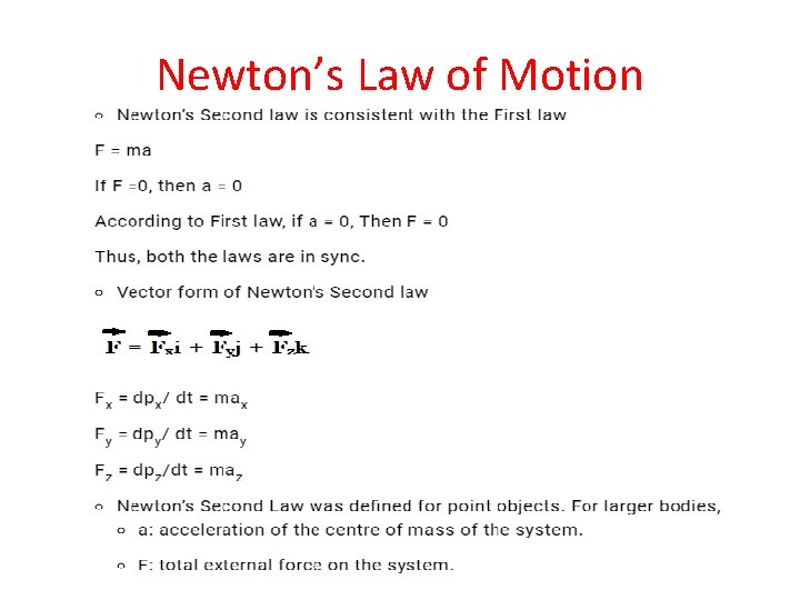 Newton’s Law of Motion 