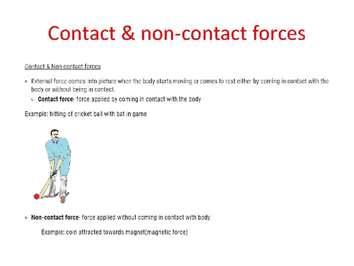 Contact & non-contact forces 