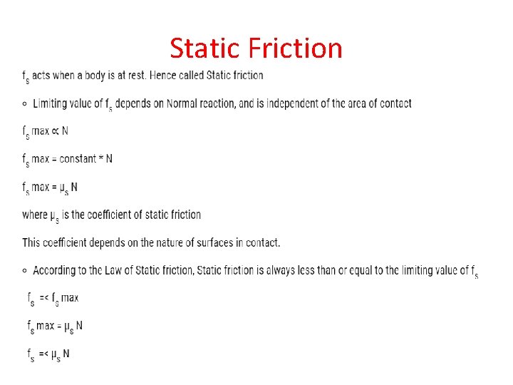 Static Friction 