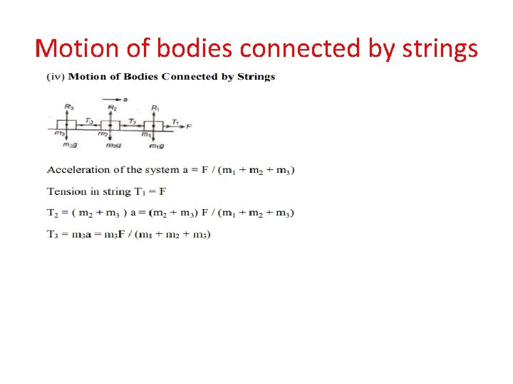 Motion of bodies connected by strings 