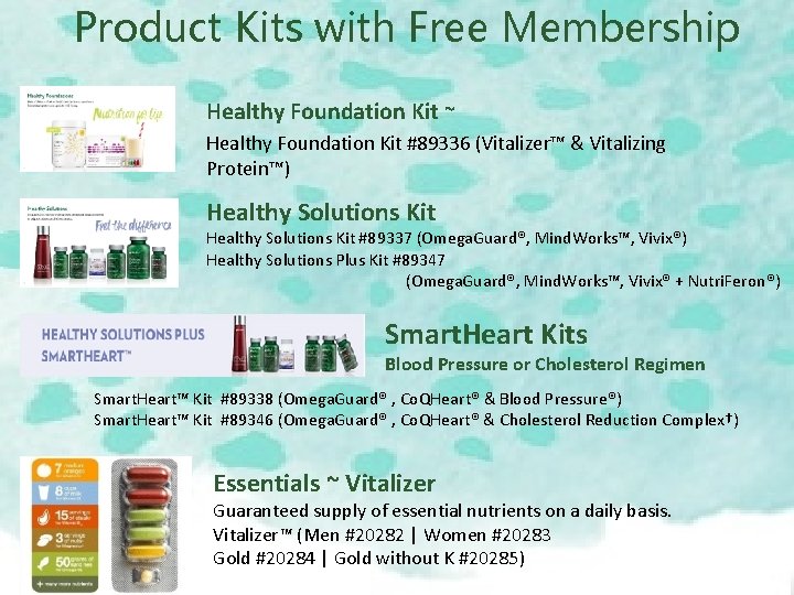 Product Kits with Free Membership Healthy Foundation Kit ~ Healthy Foundation Kit #89336 (Vitalizer™