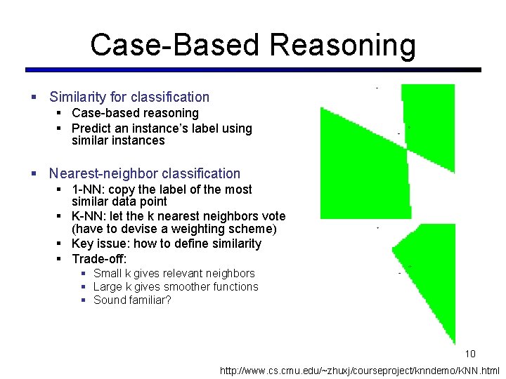 Case-Based Reasoning § Similarity for classification § Case-based reasoning § Predict an instance’s label Case-Based Reasoning § Similarity for classification § Case-based reasoning § Predict an instance’s label