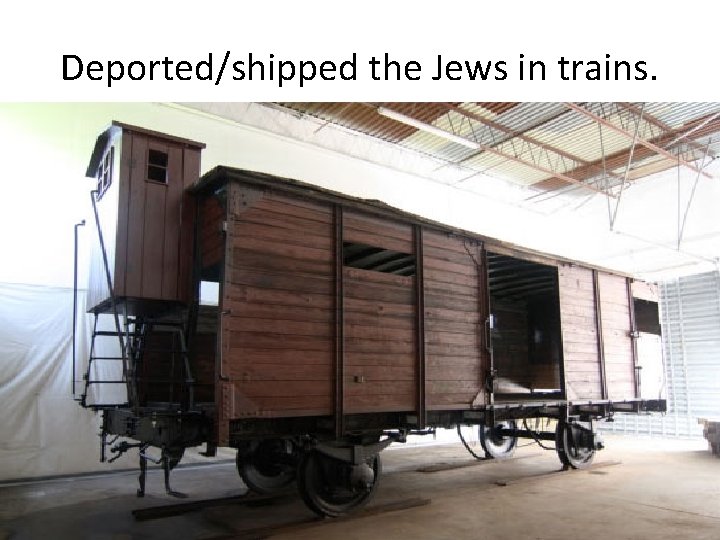 Deported/shipped the Jews in trains. 