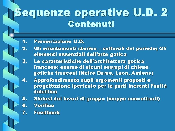 Sequenze operative U. D. 2 Contenuti 1. 2. 3. 4. 5. 6. 7. Presentazione