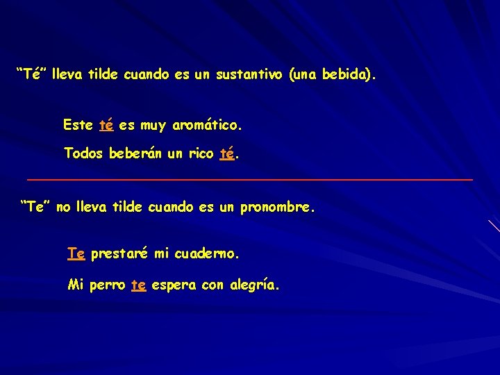 “Té” lleva tilde cuando es un sustantivo (una bebida). Este té es muy aromático.