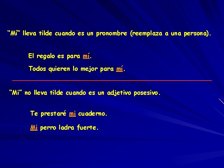 “Mí” lleva tilde cuando es un pronombre (reemplaza a una persona). El regalo es