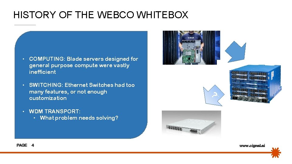 HISTORY OF THE WEBCO WHITEBOX • COMPUTING: Blade servers designed for general purpose compute