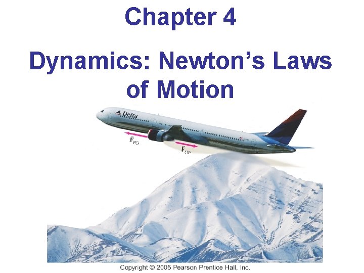 Chapter 4 Dynamics: Newton’s Laws of Motion 