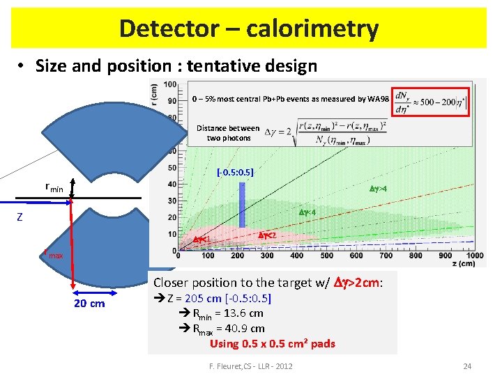 Detector – calorimetry • Size and position : tentative design 0 – 5% most