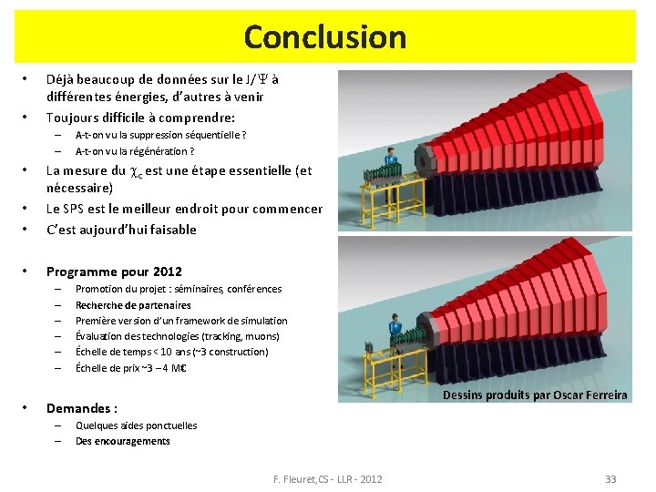 Conclusion • • Déjà beaucoup de données sur le J/Y à différentes énergies, d’autres