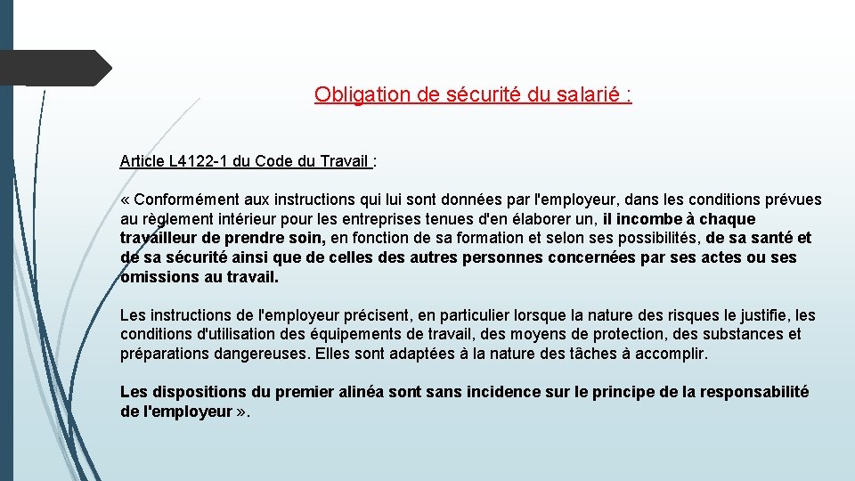 L 4122-1 Code Du Travail